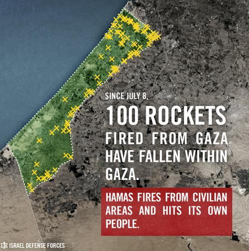 carte roquettes hamas tombees sur gaza